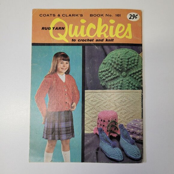 Coats Clarks Book 161 Rug Yarn Quickies Crochet Knit Vintage 1960s Mid Century - Picture 7 of 7
